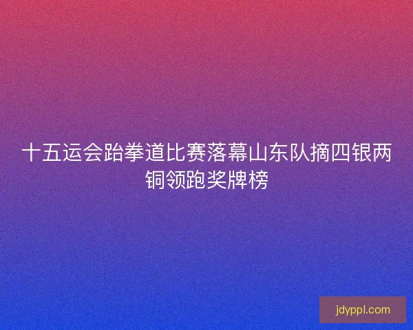 十五运会跆拳道比赛落幕山东队摘四银两铜领跑奖牌榜